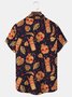 Royaura Skull Print Men's Button Pocket Short Sleeve Shirt