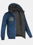 Royaura Vintage Lettered Fleece Hooded Sweatshirts Coat Warm Comfortable Jacket Outwear Big Tall