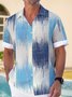 Royaura Vintage Art Men's Hawaiian Shirt Stretch Plus Size Button-Down Shirt