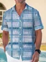 Royaura Men's Hawaiian Shirt Stretch Aloha Pocket Cartoon Camping Shirt