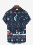 Royaura Men's Christmas Fun Print Button Pocket Shirt