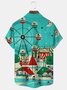 Royaura Cartoon New Year Print Men's Button Pocket Shirt