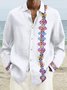 Royaura Natural Fiber Guayabera Casual Men's Vacation Big and Tall Long Sleeve Shirt