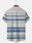 Royaura Textured Blue Striped Casual Short Sleeve Shirt Blend Aloha Camp Pocket Button-Down Shirt Big Tall