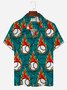 Royaura Vintage Flame Baseball Green Men's Hawaiian Shirts Stretch Aloha Camp Pocket Shirts Big Tall