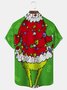 Royaura Christmas Cartoon Fun Printed Men's Button Pocket Shirt