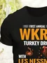 Royaura WKRP Thanksgiving Turkey Drop Essential Cotton T-Shirt For Men & Women
