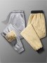 Royaura Men's Fleece Elastic Waist Warm, Loose And Comfortable Leggings Trousers