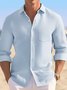 Royaura Beach Holiday Plain Men's Long Sleeve Seersucker Shirts Stretch Comfort Aloha Camp Pocket Shirts Big Tall