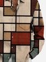 Royaura Vintage Medieval Geometric Art Men's Long Sleeve Shirts Stretch Easy Care Stretch Camp Pocket Shirts Big Tall