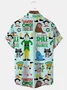 Royaura Christmas Movie Print Men's Button Pocket Shirt