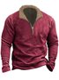 Royaura Retro Basic Quarter Zip Sweatshirt