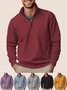 Royaura Basic Half-zip Stand Collar Sweatshirts Stretch Pullover Basic Sweatshirts