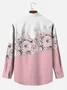 Royaura Floral Ombre Print Men's Button Pocket Long Sleeve Shirt