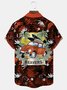 Royaura Coconut Rugby Retro Car Print Men's Button Pocket Shirt