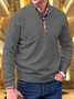Royaura Men's Casual Stand Collar Sweater Quarter Zip Pullover Knitwear