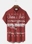 Royaura Christmas Car Letter Print Men's Button Pocket Shirt