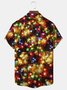 Royaura Christmas Gold Neon Men's Shirts Stretch Plus Size Christmas Lights Costume Button-Down Shirts