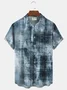 Royaura Beach Vacation Light Blue Men's Hawaiian Shirts Vintage Textured Stretch Easy Care Pocket Camp Shirts Big Tall
