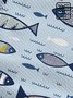 Royaura Holiday Beach Blue Men's Hawaiian Shirts Ocean Fish Animal Art Stretch Wrinkle Free Seersucker Pocket Shirt Big Tall