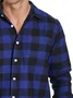 Royaura Vintage Plaid Print Men's Button Pocket Long Sleeve Shirt