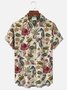 Royaura Holiday Beach Khaki Men's Hawaiian Shirts Ocean Animal Art Breathable Comfort Pocket Camp Shirts Big Tall