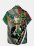 Royaura St. Patrick's Day Beer Print Men's Button Pocket Shirt