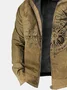 Royaura Vintage Western Cowboy Men's Fleece Hoodies Coat Zip Cardigan Warm Comfortable Jacket Outerwear