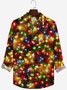 Royaura Christmas Gold Neon Men's Long Sleeve Shirts Stretch Plus Size Drama Costume Button Shirts
