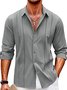 Royaura Lace Basic Casual Men's Button Pocket Long Sleeve Shirt