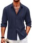 Royaura Lace Basic Casual Men's Button Pocket Long Sleeve Shirt