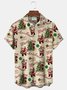 Royaura Christmas Holiday Khaki Men's Shirts 50's Vintage Santa  Cartoon Stretch Easy Care Pocket Shirts BIg Tall