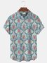 Royaura® Cotton Linen Holiday Beach Blue Men's Hawaiian Shirts Ocean Lobster Art Breathable Comfort Pocket Camp Shirts Big Tall