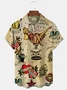 Royaura Men's Vintage Print Button Pocket Shirt