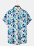 Royaura Hawaiian Sea Life Jellyfish Print Men's Button Pocket Shirt