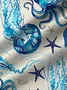 Royaura Hawaiian Sea Life Jellyfish Print Men's Button Pocket Shirt