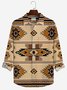 Royaura® Retro Western Ethnic Print Men's Button Pocket Long Sleeve Shirt