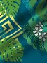 Royaura® Beach Holiday Green Men's Floral Hawaiian Shirt Quick Dry Camp Pocket Shirt Big Tall