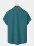 Royaura Retro Car Bowling Stripe Print Men's Button Pocket Shirt