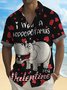 Royaura Valentine Heart Hippo Print Men's Button Pocket Shirt