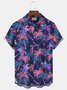 Royaura Hawaiian Coconut Tree Print Men's Button Pocket Shirt