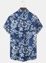 Royaura Hawaiian Botanical Floral Print Men's Button Pocket Shirt