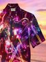 Royaura® Music Festival Holiday Purple Men's Hawaiian Shirt Guitar Neon Art Quick Dry Pocket Camp Shirt Big Tall