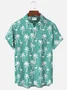 Royaura® Beach Vacation Coconut Tree Men's Hawaiian Shirts Flamingo Cartoon Stretch Pocket Camp Shirts