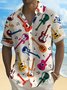 Royaura® 50's Vintage Electric Guitar Art Men's Shirt Quick-Drying Easy Care Pocket Camp Shirt Big Tall