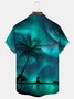 Royaura Hawaiian Aurora Coconut Tree Printed Men's Button Pocket Shirt