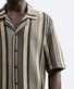 Royaura® Vintage Striped Men's Camp Shirt Easy Care Pocket Casual Shirt Big Tall