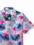 Royaura® Flamingo Pink Hawaii Shirt Men's Button Pocket Short Sleeve Shirt Big Tall