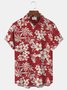 Royaura® Hawaiian Floral Botanical Print Men's Button Pocket Short Sleeve Shirt