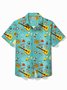 Royaura®Vintage Music Printed Men's Button Pocket Short Sleeve Shirt